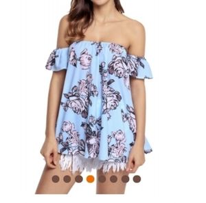 Floral off shoulder shirt